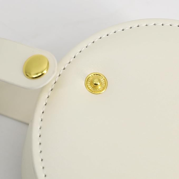 COLLECTIVE HOME - Travel Jewelry Case, Elegant Half-Moon Design with Gold Monogram, Detachable Handle, Personalized Accessory Organizer, Gift for Fashion-Forward Women and Teens (c)