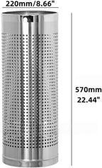 Stainless Steel Umbrella Stand Umbrella Storage Bin Space-Saving Perforated for Home Office Entryways Hotels (A)
