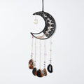 Agate Gemstone Big Dream Catcher 7 Chakra Tree of Life Dream Catcher with Crystal Stones Handmade Dreamcatcher Wall Decor for Adults Boys Girls,Bedroom,Garden,Bless Gift(Large Black Moon)