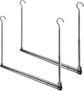 Adjustable Hanging Closet Rod, Extender Hanging Rod, Closet Hanging Organizer, Heavy Duty Closet Bar, Hanging Rod (Black, 2 Pack)