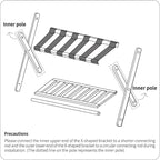 2 Pack Bamboo Luggage Rack for Guest Room, 26.77" Folding Wide Suitcase Stand with Storage Shelf, Thickened Luggage Stand Holder for Bedroom Hotel, Luggage Rack for Suitcases (Natural)