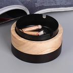 Portable Cool Ashtrays for Cigarettes Ash Tray with Lid FriyGardcn Wooden Ashtray with Cute Decorative Windproof Ash Tray for Home,Patio,Office,Outdoors,Indoor,Parties
