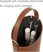 Indoor Entryway leather Umbrella bucket，Large Capacity Umbrella Storage stand，tall umbrella holder,For Hotel,Offices,home,Commercial(Brown)