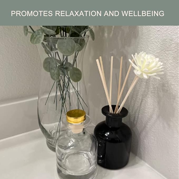 HOSSIAN 10 x Random Coloured Ball Vines Aroma Diffuser Aromatherapy Home Decor Rattan Reed Sticks + 90 Reed Diffuser Sticks, Diffuser Refills, Spa, Aromatherapy