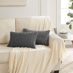 Fancy Homi 4 Packs Decorative Throw Pillow Covers for Living Room Couch Bed, Modern Farmhouse Boho Home Décor Accent Cushion Case, 24" x 12", Dark Gray