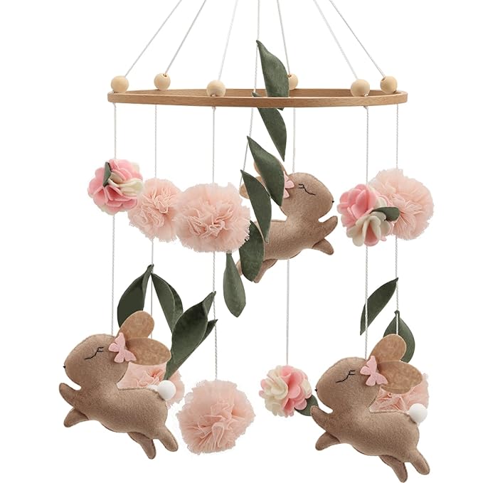Bunny Hanging Mobile Girl Room Decor Rabbit Ceiling Mobile