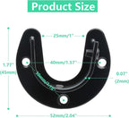 4PCS Heavy Duty Stainless Steel Closet Rod Bracket - 1 Inch Diameter U Shaped Socket Flange Holder End Supports, Black