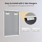 LOAAO 30x36 Inch White Metal Framed Bathroom Mirror for Wall, White Bathroom Vanity Mirror Farmhouse, Large Rounded Rectangle Mirror, Anti-Rust, Tempered Glass, Hangs Horizontally or Vertically