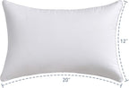 Leeden 12 x 20 Pillow Inserts (Set of 2) - Throw Pillow Inserts with 100% Cotton Cover - Decorative Rectangle Interior Sofa Pillow Inserts with Zipper for Sofa, Couch and Home Decor- White