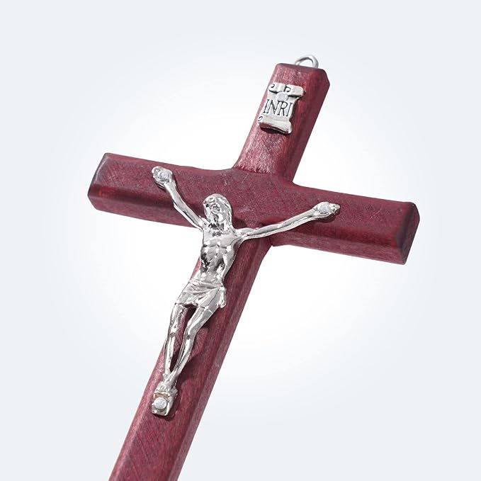 SHAOQINLIN 24 Pieces Crucifix Wall Cross, 4.7 Inch Wooden Wall Hanging Cross Wall Decor Home Decor