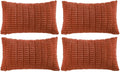 Fancy Homi 4 Packs Decorative Throw Pillow Covers for Living Room Couch Bed, Modern Farmhouse Boho Home Décor Accent Cushion Case, 24" x 14", Burnt Orange