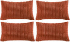 Fancy Homi 4 Packs Decorative Throw Pillow Covers for Living Room Couch Bed, Modern Farmhouse Boho Home Décor Accent Cushion Case, 24" x 14", Burnt Orange