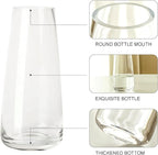 Aoderun Glass Vase for Flowers Modern Vases Home Decor Unique Flower Vase for Bouquet 8.7" Centerpiece Vase Decor Room,Bedroom,Living Room,Library,Office,Table,Entryway,Modern Farmhouse(Clear)