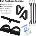 Pedal Resistance Band, 4-Tube Elastic Pull Rope, Sit-up Equipment, Yoga Strap Bodybuilding Expander, Exercise Bands, Fitness Equipment for Abdomen, Waist, Arm, Leg Stretching Slimming Training