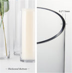 WGVI Quality Thick Weighted Tall Clear Cylinder Glass Vases, 4" W x 28" H, Flower Arrangement Floating Candle Holders Wedding Centerpieces Event Floral Container Floor Display Home Décor, 1 Piece