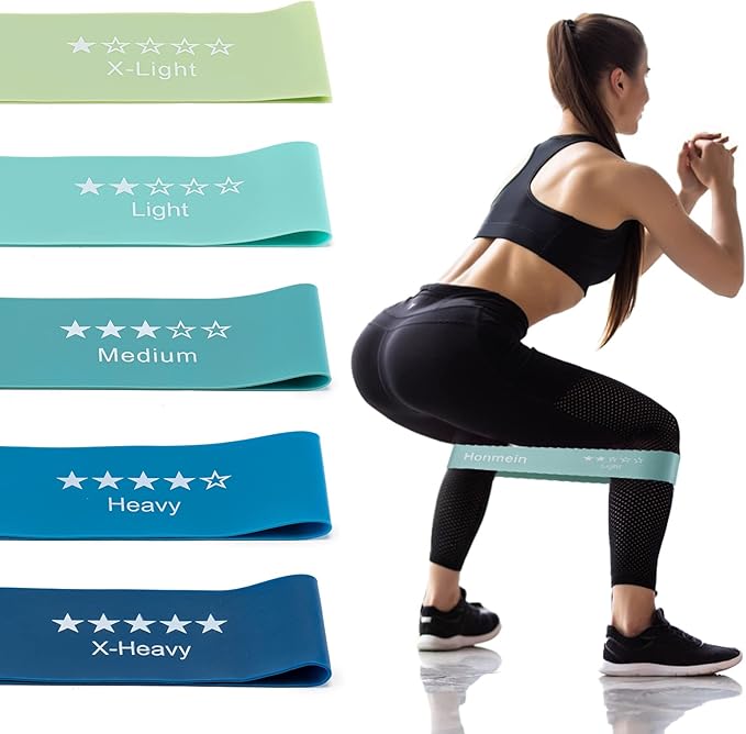 Resistance Bands for Working Out, Exercise Bands with 5 Resistance Levels Fit for Home Fitness, Strength Training, Natural Latex Resistance Band Include Instruction Guide and Carry Bag