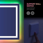 LOAAO 72"X36" Inch RGB LED Bathroom Mirror with Lights, Large, Anti-Fog, Dimmable Smart Lighted Bathroom Vanity Mirror, Multiple Light Modes, RGB Backlit + Front Light, Memory Function, Tempered Glass