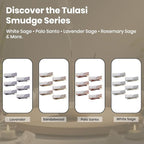 Tulasi Sandalwood Incense Sticks - 48 Natural Scent Sticks | with Real Herbs | Long-Lasting 55-Minute Burn | Natural Essential Oils | Perfect for Meditation, Yoga & Removing Negative Energy