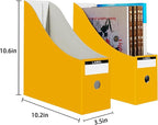 Limitliho 6 Pack Cardboard Magazine Holder for Desk, Book Bins for Classroom Library,Office,Home, 10.6" H x 10.2" L x 3.5" W in Magazine File Holder(Yellow)