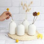 YANLING 6 Pack White Vase Small Ceramic Vases for Decor, White Vases for Flowers Boho Home Decor, Pampas Grass Dried Flowers Vases