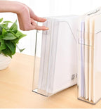 Acrylic Magazine Holder, 4 PCS File Magazine & Book Storage Rack for Office Desk, Clear Book Organizer with 3pcs Silicone Automatic Bookmarks (4)