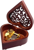 Pursuestar Can't Help Falling in Love Music Box, Heart Shaped Vintage Hollow Out Wood Mechanism YunSheng Movement Wind Up Musical Box Gifts for Birthday Mother's Day Valentine's Day