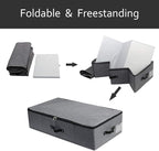 AMJ 29.5"*15"*7", Rigid Under Bed Garment Storage Bins, Folding & Washable, Soft Zip Lid, Black Gray