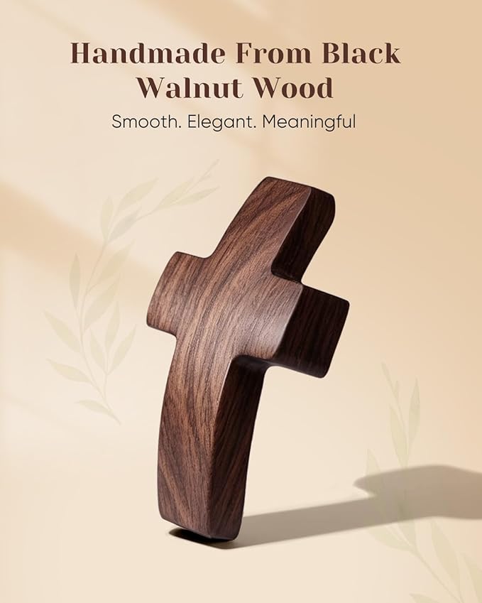 50-Pack Wooden Cross Fidget, Handmade Pocket Wood Crosses, Cross My Heart | Encouragement Gift, Relieve Anxiety for Yourself, Inspirational Easter Gift for Christian Faith, Prayer, Father Day Gifts