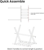 Sumerflos Acrylic Luggage Rack for Guest Room - Foldable Suitcase Stand with Leather Straps for Bedroom Living Room Hotel Heavy-Duty, Holds up to 50-100 lb lightweight Space Saving (Blue & Handle - 1 Pcs)