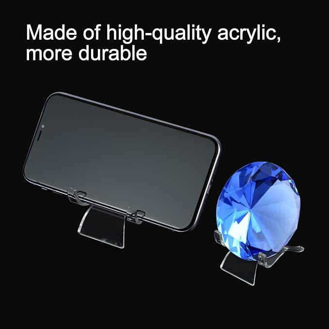 (24 PCS）Display Stand,Acrylic Rock Display stands,Clear Display Easel Stands Pedestal for Crystal Geodes Rock Mineral Agate Fossil Coral crystal/gemstone Small Collectibles Display Stands (Large)