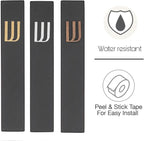 A&S Mezuzot Modern Concrete Mezuzah Case with Scroll, Easy Peel and Stick Mezuza (Black+ Gold Shin, 11 Inches)