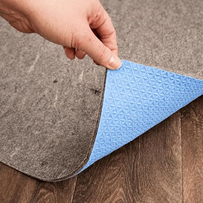 KOECKRITZ RugLock 12' Round Rug Pad – Non-Slip Felt & Rubber Dual Surface Rug Gripper, 0.345" Thick Cushion, Strong Grip Floor Protection, Safe for All Floors