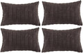 Fancy Homi 4 Packs Decorative Throw Pillow Covers for Living Room Couch Bed, Modern Farmhouse Boho Home Décor Accent Cushion Case, 20" x 12", Dark Brown