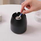 Ashtray with Lid for Cigarette, Stainless Steel Smokeless Odorless Windproof Ashtrays for Home Office Tabletop Outside Patio Outdoor Balcony(3.54"x3.0"x3.38")