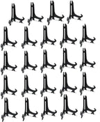 Artliving 6" Black 24pcs/Set Plastic Easels Plate Display Stands Picture Frame Stand Holder