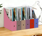 Limitliho 24 Pack Magazine File Holder for Desk, Book Bins for Classroom Library,Office,Home, 10.6" H x 10.2" L x 3.5" W in Cardboard Magazine Organizer (Elegant color)