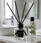 WEALD TRIBE Reed Diffuser Set of 3 for Bathroom Air Fresheners, Oil Defusers Sticks | Bamboo, Sage & Sea Salt, Sandalwood Ebony Scent(1.7 fl oz Each Pack) Home Fragrance with 12 Sticks | Shelf Decor