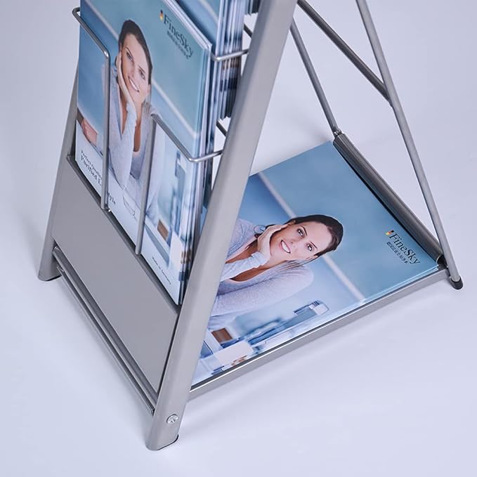 10-Layer Magazine Rack - 8.6"x11" Display Stand for Literature, Product Introductions & Public Reception Areas (A4 Width)
