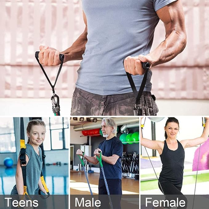 4PCS/1set Exercise Resistance Bands Handle Set, Workout Bands with Handles, Home Workouts Resistance Bands Handle Set for Men, Women, Indoor, Outdoor