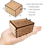 Ucuber You are My Sunshine Music Box, Gift for Mom from Daughter, Wood Laser Engraved Vintage Mini Size Boxes, Unique Best Mother's Day, Birthday/Christmas, Thanksgiving Day