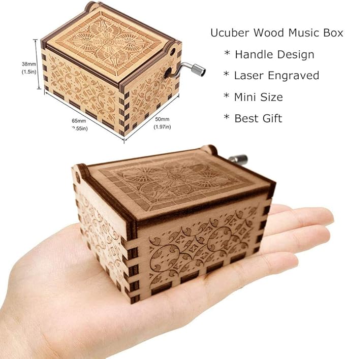 Ucuber You are My Sunshine Music Box, Wood Laser Engraved Cute Box Best Gift for Wife, Son, Daughter, Dad, Mom, Wedding Anniversary Birthday Christmas Valentine's Day