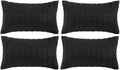 Fancy Homi 4 Packs Decorative Throw Pillow Covers for Living Room Couch Bed, Modern Farmhouse Boho Home Décor Accent Cushion Case, 24" x 16", Black