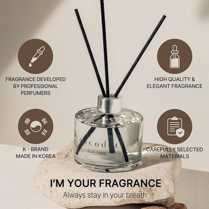 COCODOR Signature Reed Diffuser Set/Woody Hotel / 6.7oz /1 Pack/Home Fragrance Diffuser, Oil Scent Diffuser for Bathroom Shelf Decor