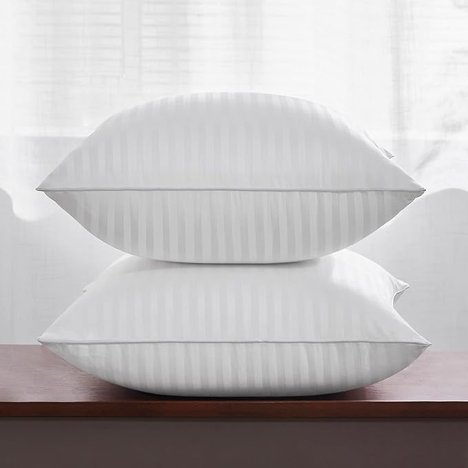 Oubonun 30 x 30 Throw Pillow Inserts, Firm and Fluffy Decorative Square Pillows for Couch Bed Sofa with Soft Cotton Cover White Cushion with Down Alternative Pack of 2