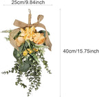Artificial Floral Teardrop Swag Garland Hanging Flower Teardrop Wreath for Wedding, Orange