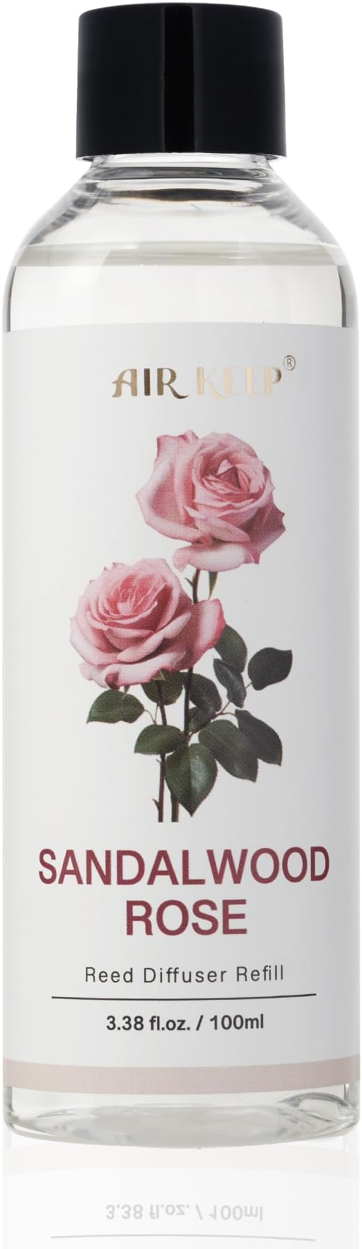 Airkeep Reed Diffuser Oil Refill/Sandalwood Rose/3.38oz（100ml/1 Pack/Scented Oil Refill for Reed Diffuser Home Fragrance for Bedroom, Bathroom Office Home Decor