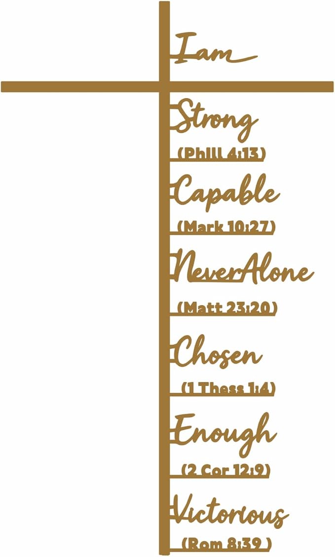 Qtaikong Large Metal Cross Wall Art with Scripture - Christian Religious Wall Decor, Jesus Home Church Wall Hanging, Scripture-Inspired Christian Gift for Christians, 24inch (Golden)