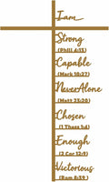 Qtaikong Large Metal Cross Wall Art with Scripture - Christian Religious Wall Decor, Jesus Home Church Wall Hanging, Scripture-Inspired Christian Gift for Christians, 24inch (Golden)