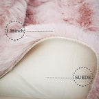 Ghouse Ultra Soft Faux Rabbit Fur Rug 5x8, Machine Washable Area Rugs for Bedroom Fluffy Rugs for Living Room, No-Shedding Carpet Sheepskin Rug Pink
