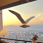 Soaring Seagulls Hanging Mobile Wing Wood Flying Seagull Decor Ceiling Pendant Home Nautical Wall Decoration Easy to Use White